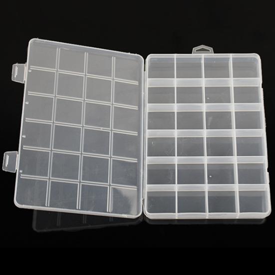 Fishing Tackle Box with Hook 24 Compartments Transparent Multifunctional Empty Storage Box Portable Lure Bait Stationery Container Jewelry Organizer