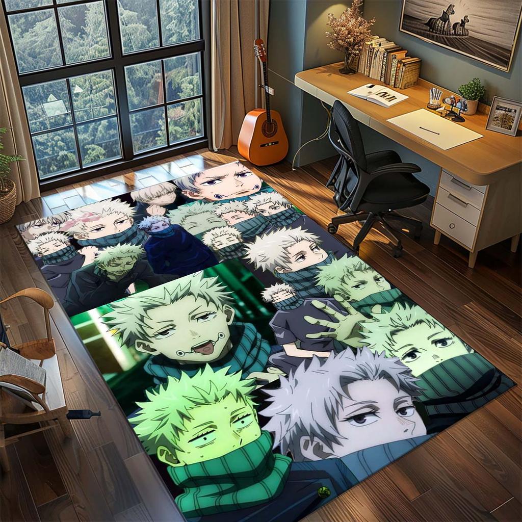 Jujutsu Kaisen Großer Polyesterteppich Anime-Teppich Rutschfest Wohnzimmer Schlafzimmer Fußmatte -QJY