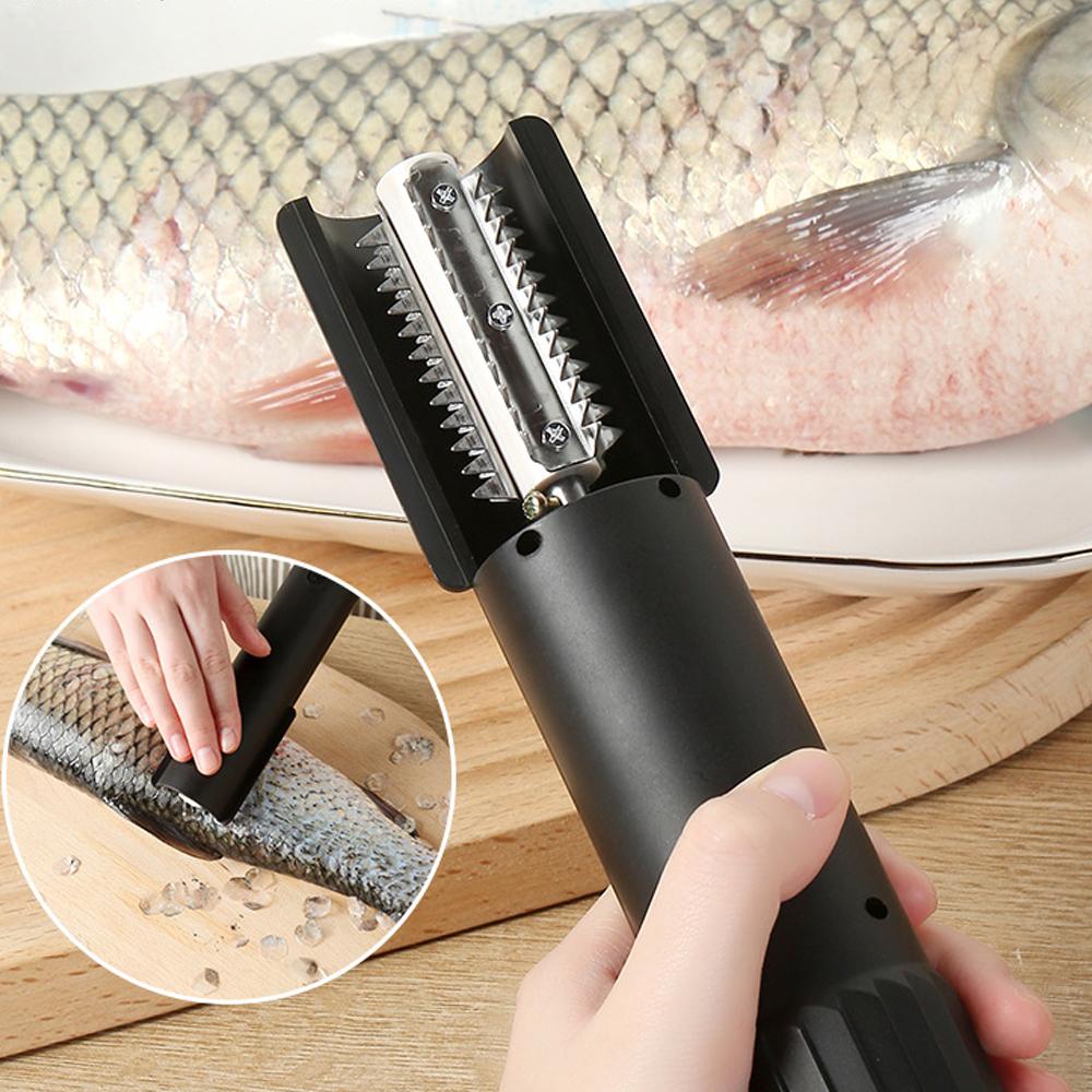 2 IN1 Fish Scaler Remover Handheld Electric Fish Scraper Waterproof USB Rechargeable Fish Scale Remover Cleaner Seafood Tools