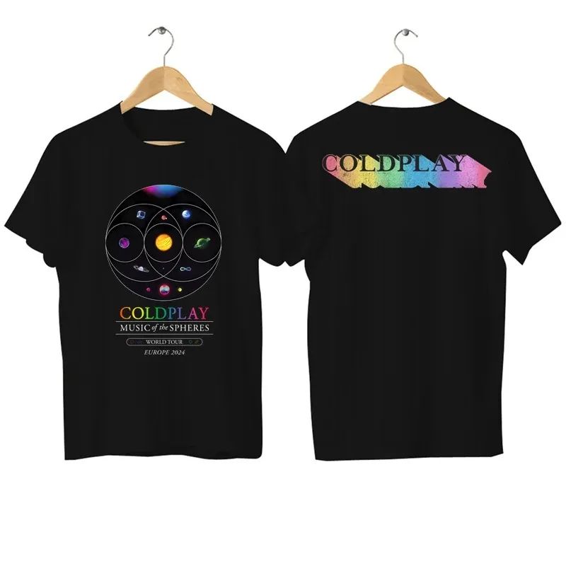 

2024 Cold Play Music Print T-shirt Women Cotton Hip Hop Oversized Tshirt Short Sleeve T Shirt Streetwear Tops Tee Clothing 4XL