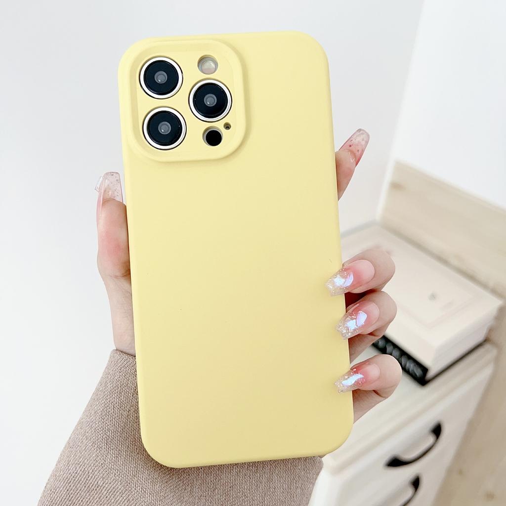 Liquid Apple Silicone Thickened Case Suitable for Apple 15PROMAX mobile phone case iPhone11 solid color 13/14