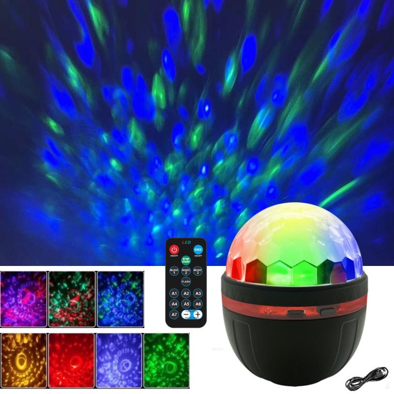 USB LED Galaxy Ball Projector Night Light with Remote Control, Home Ceiling Party Atmosphere Decor Lamp