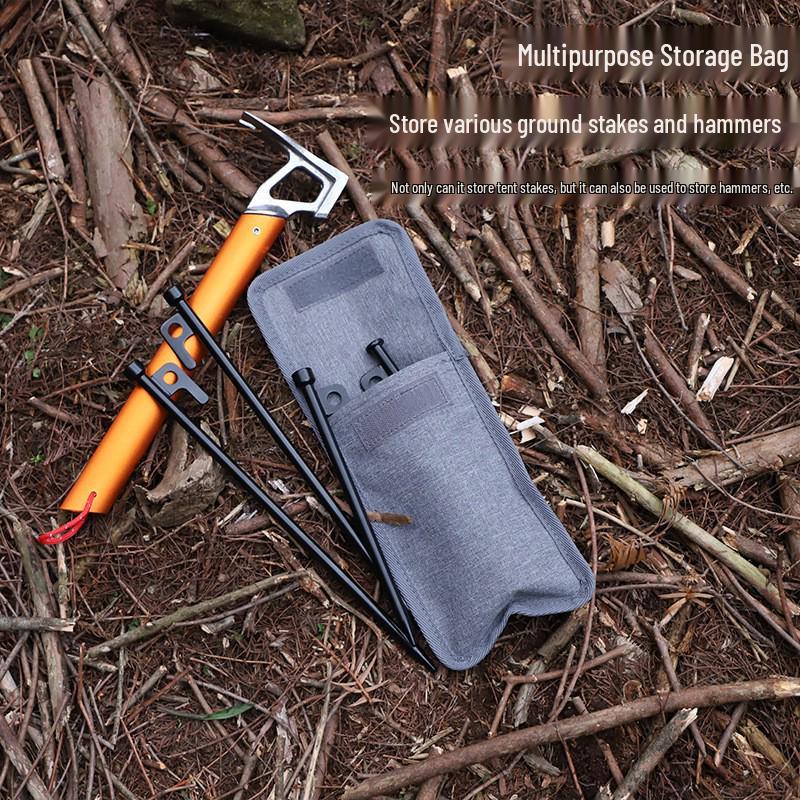 Outdoor 30cm Handheld Storage Bag for Tent Pegs with Windproof Buckle and Rope
