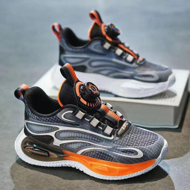 Boys' shoes 2025 spring new primary school children's leather surface waterproof soft sole non-slip explosive sports running shoes