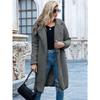 Ladies', Medium Length, Lapel, Woolen Jacket, Long Sleeved, Solid Color, Loose Fit, Casual Jacket
