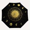 Golden Sunflower with Moon Phases Circular Wall Art DecorUmbrella, Portable 3-Fold Umbrella for Men & Women,Christmas Gift ES89