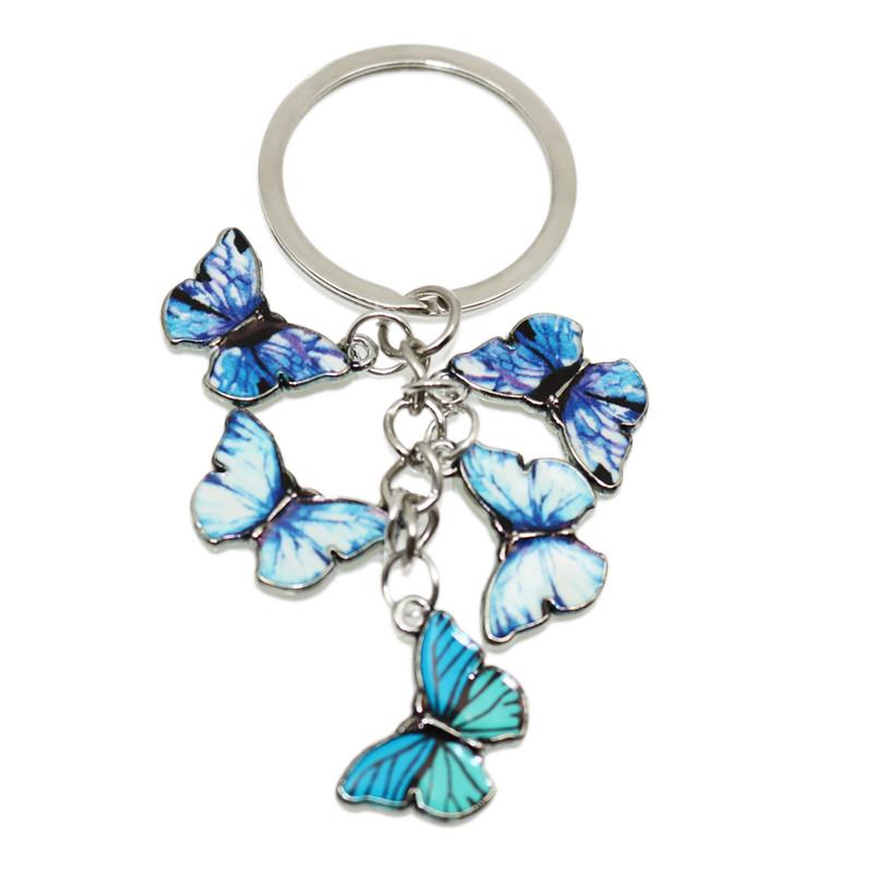 Cute Colorful Butterfly KeyChains Bag Charm Cell Phone Accessory Preppy Schoolbag Pendant Key Rings Christmas Xmas Jewelry Gifts