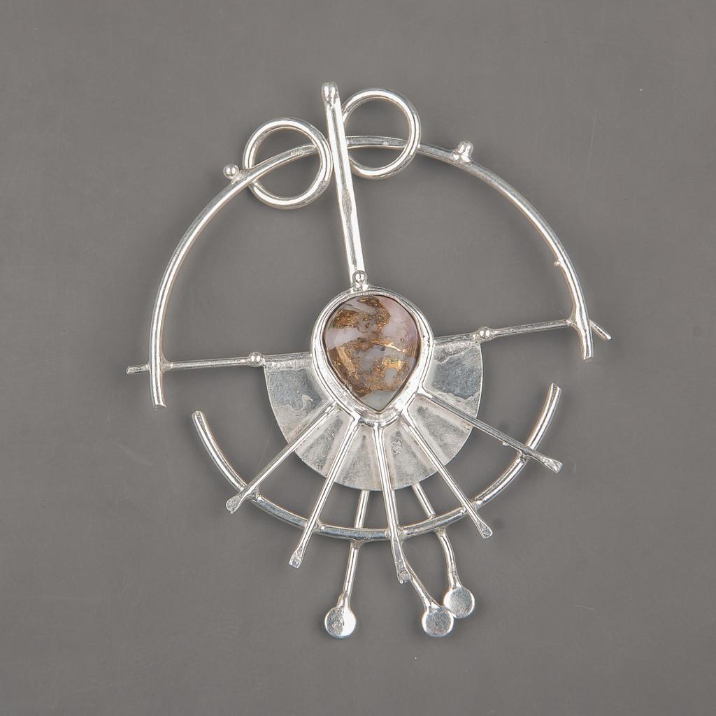 Pink Opal Copper Turquoise Pendant Gemstone Jewelry, 925 Solid Sterling Silver Pendant, Handmade Jewelry Birthstone Pendant, Gift For Him