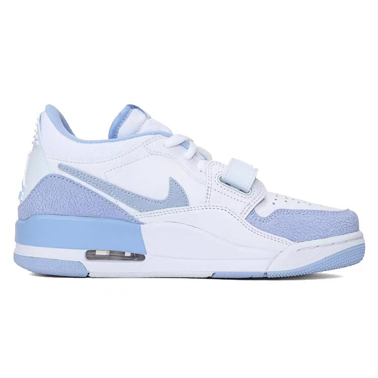 Jordan Legacy 312 Abrasion Resistant Slip Resistant Low Top Vintage Basketball Shoes Women's White Blue FQ7827-104(Team181-)