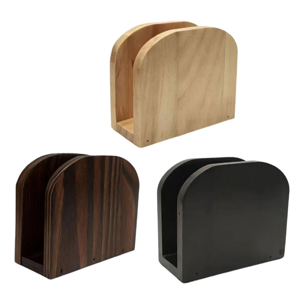 Wooden Freestanding Napkin Holder Rustic Paper Tissue Dispenser for Restaurant Table and Home Décor