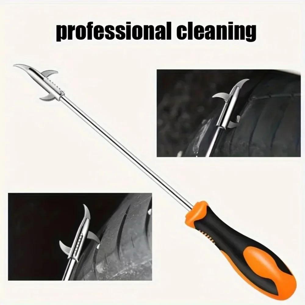 Tire Cleaning Hook Car Tire Clear Stone Hook To Remove Gravel Cleaning Tool Stone Cleaner Hook Tire Cleaning Tool Universal 1PC