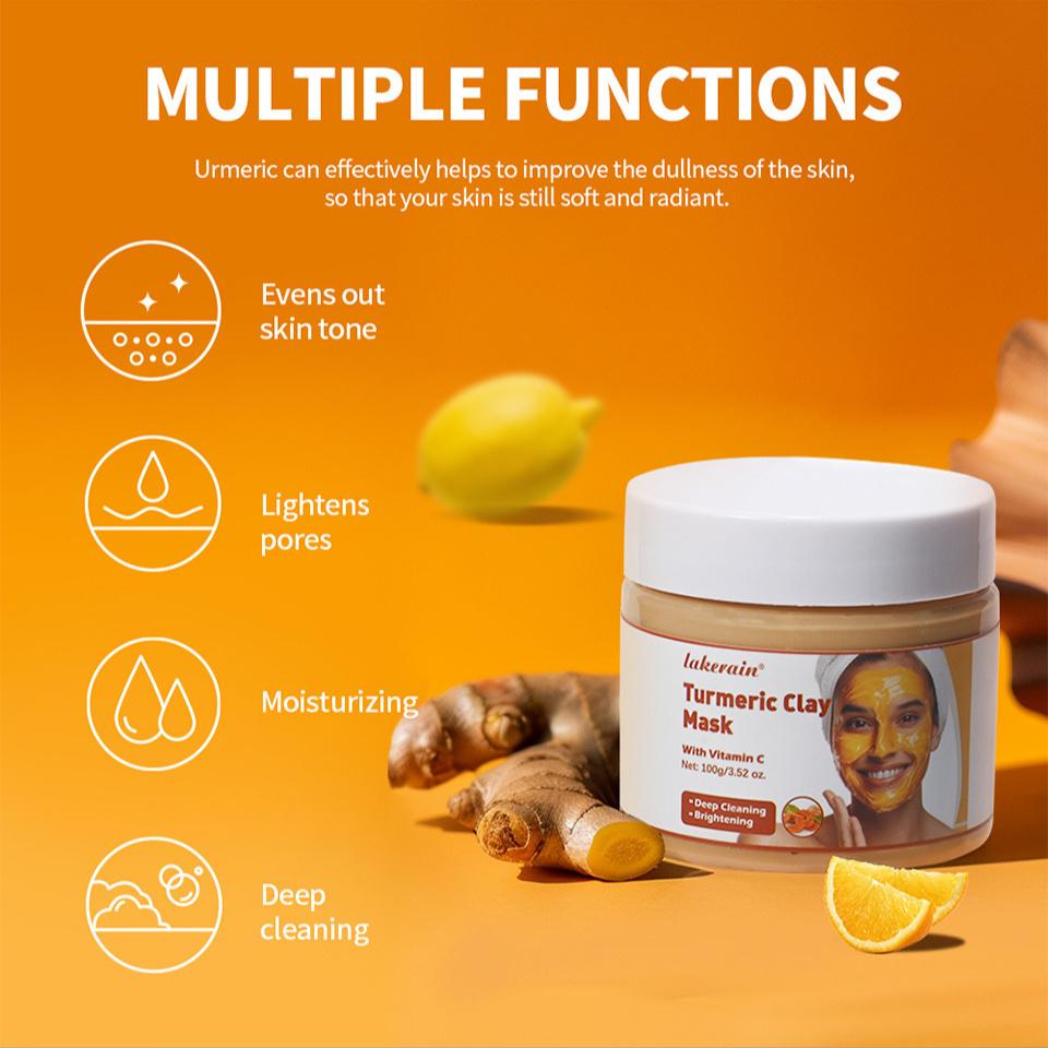 Turmeric Mud Mask with Extraction Tool  Deep Cleanses, Evens Skin Tone, Controls Oil,  Cleansing Pores Smear-on Mud Mask Suitable for All Skin Types