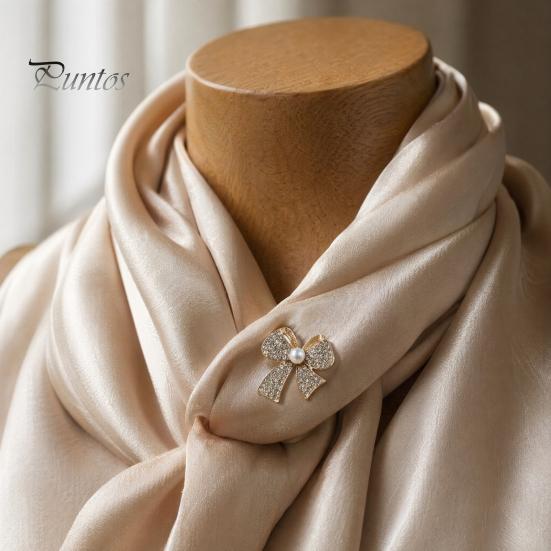 Lapel Pin Brooch Pin, 3D Bow Design with Imitation Pearl, Anti-oxidation Strong Buckle Badge for Coats Shirts Bags Accessories
