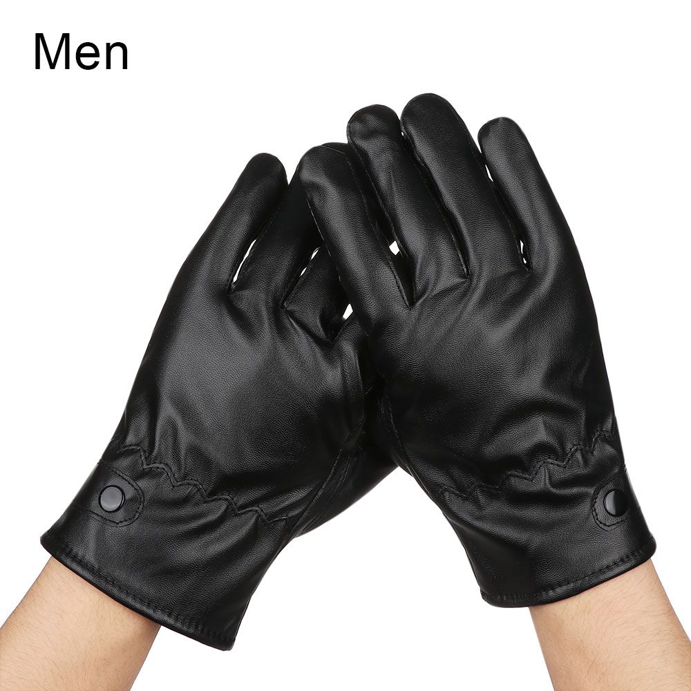 

Толстые осенне-зимние митенки из ПУ кожи, спортивные велосипедные перчатки, перчатки с сенсорным экраном, митенки с полными пальцами Men