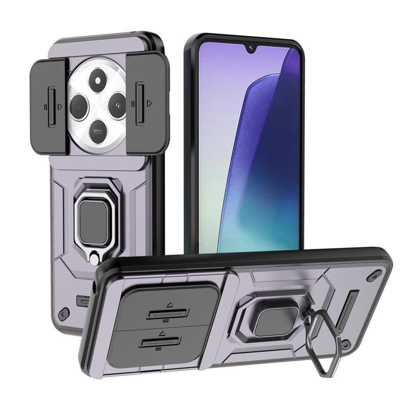 For Xiaomi Poco C75 Case Cover Poco C75 Capas Phone Bumper Back Shockproof Slide Len Protective Ring Holder Fundas Poco C75 C 75