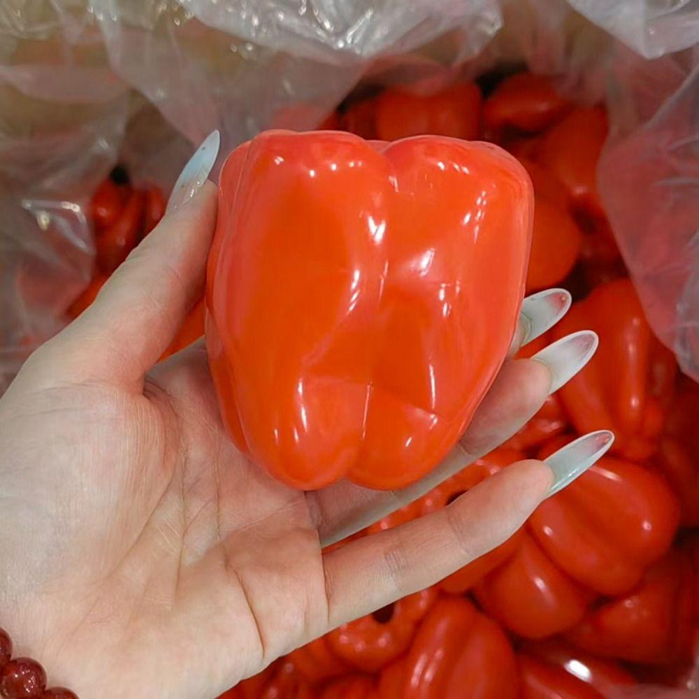 Moldable Crackling Pepper Squishy Toy Sound Effects Realistic Vegetables Pinch for Kids Adults