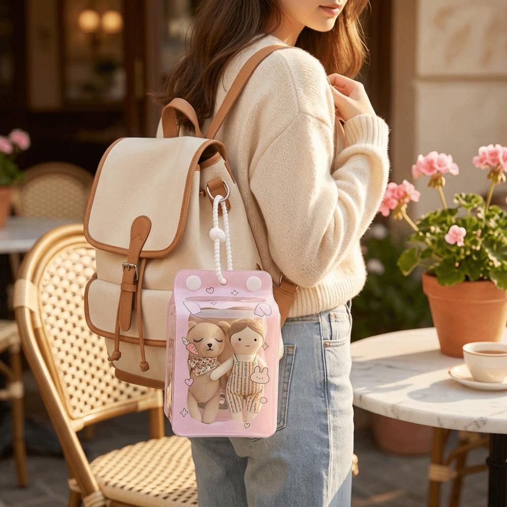 Transparent Design Doll Carry Bag Portable Figure Storage Bag Doll Collection Bag Daily Outings