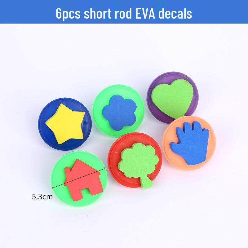 "Kids' Art Sponge Set: EVA Stamps, DIY Early Education, Graffiti Rollers & Painting Brushes"