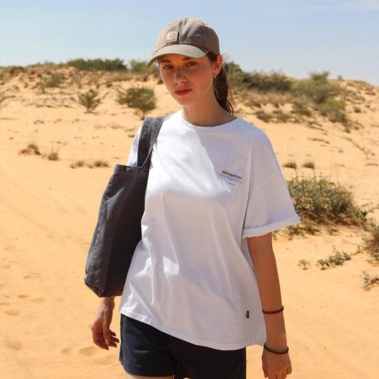 Flook Adventure Font Pigment Oversized Short Sleeve T-Shirt / 5 Colors