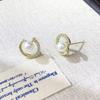 Elegant Gold-Plated Pearl Stud Earrings: Retro Fashion & Versatile Design for Women