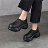 Johnature Thick Soled Height Increasing Genuine Leather Woven Sandals Hollow Breathable Women's Platform Shoes