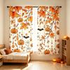 2PCS Halloween Pumpkin Bead Chain Print Curtains Gothic Elegant Spooky Decor for Bedroom Living Room Kitchen