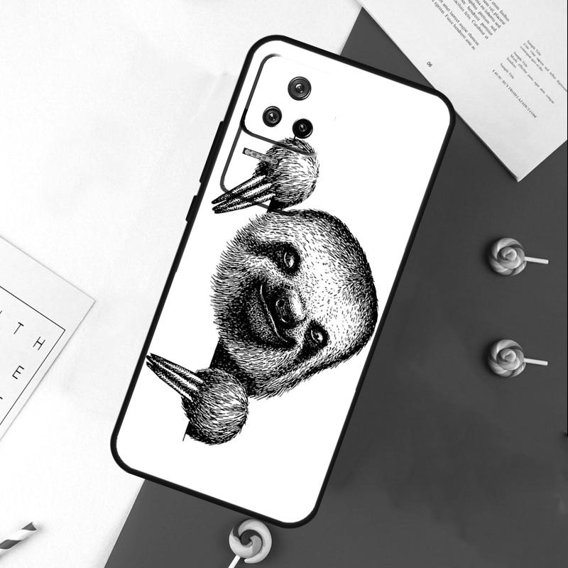 Kawaii Cute Sloth Face Cover For Xiaomi 15 Ultra 13 14 11T 12T 13T 14T Pro POCO X7 Pro X3 X5 X6 M6 F5 F6 Pro Case