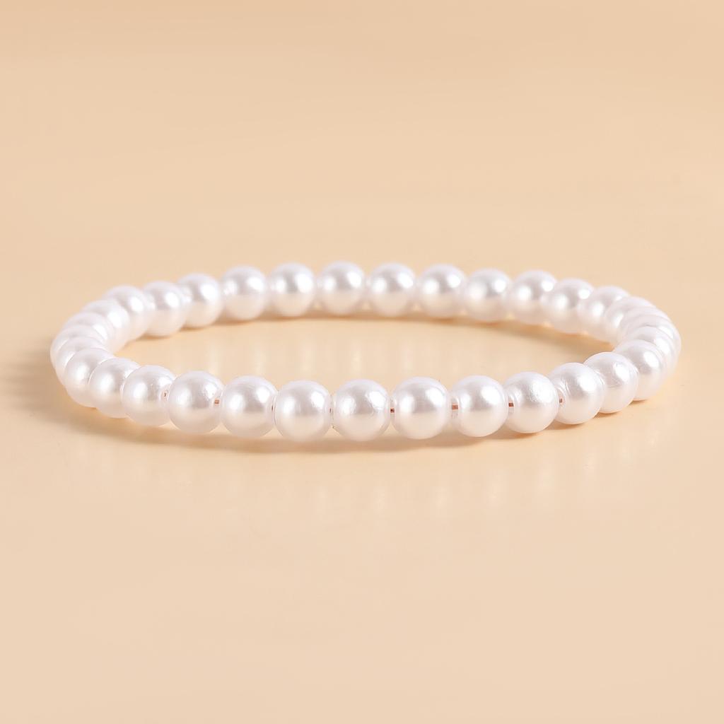 Accessories, Punk Simple Stacked Metal Chains Mixed And Matched Imitation Pearl Jewelry, Bracelet Set For Women