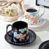 Flower Ceramic Coffee Cup and Dish Set Gift Box Water Cups Breakfast Cup Milk Mug Juice Mug Afternoon Tea Cups Coffee Mugs