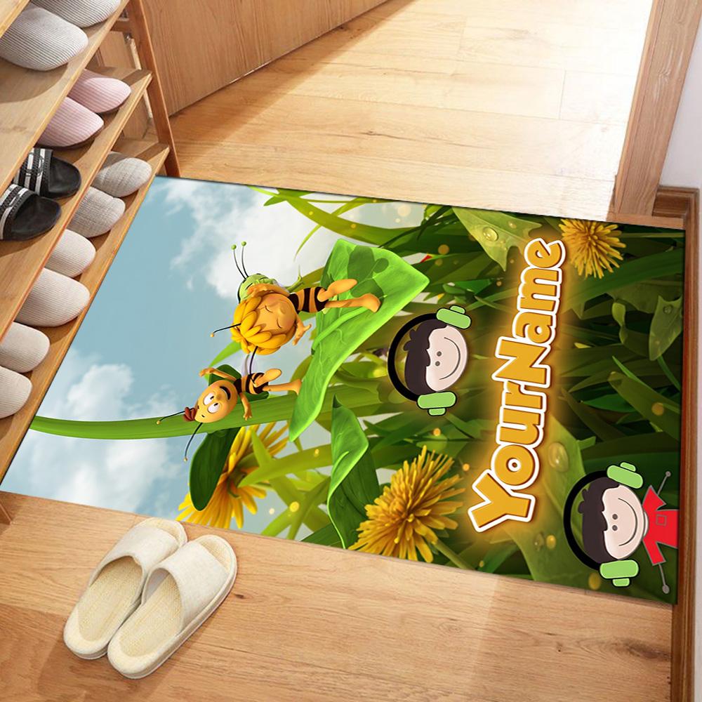 Biene Maja Customized Name Floor Rug Office Rug Perfect for Outdoor Decorate room Foyer Game Room Antislip Carpet Office home decor
