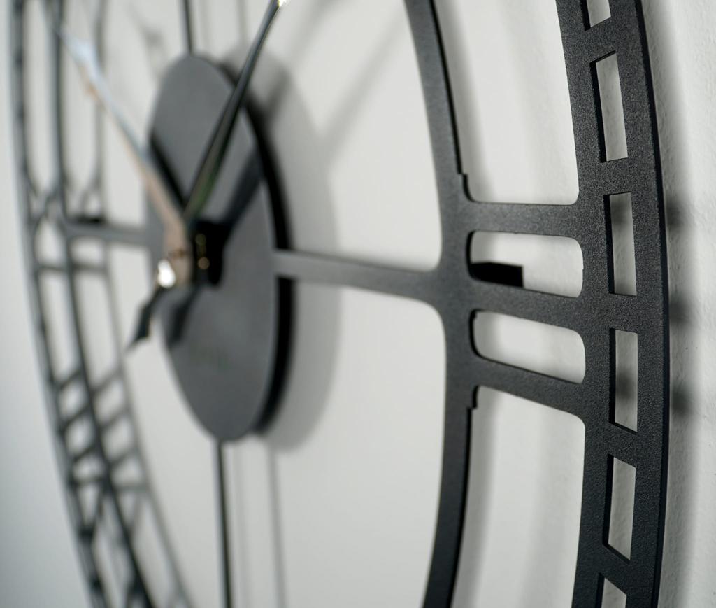 Large Black Metal Wall Clock 80cm