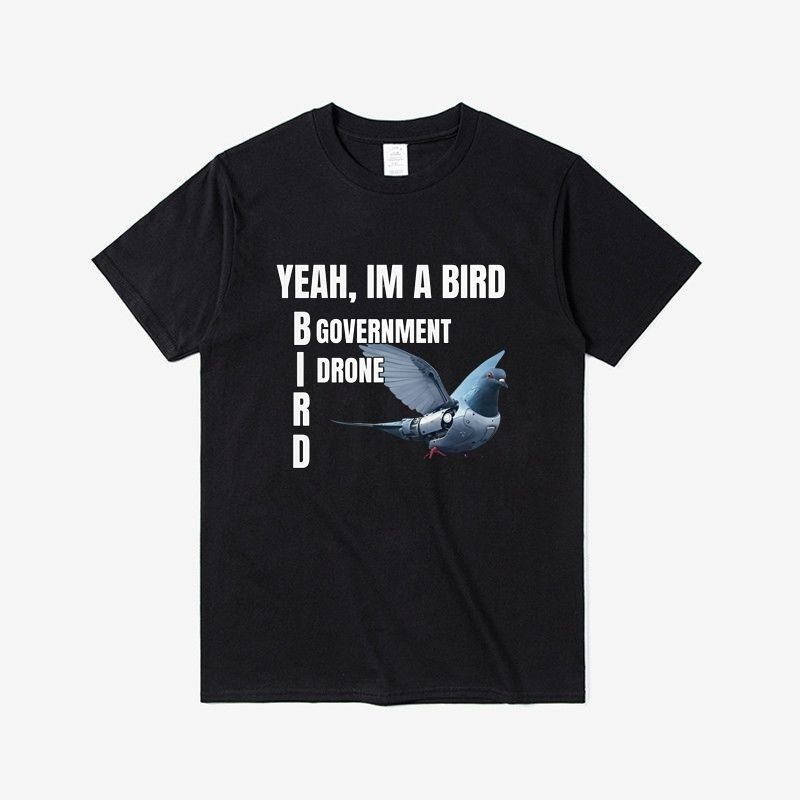 Yeah I Am A Bird Robot Pigeon T-shirt Casual Short-sleeved Base Layer for Boys and Girls