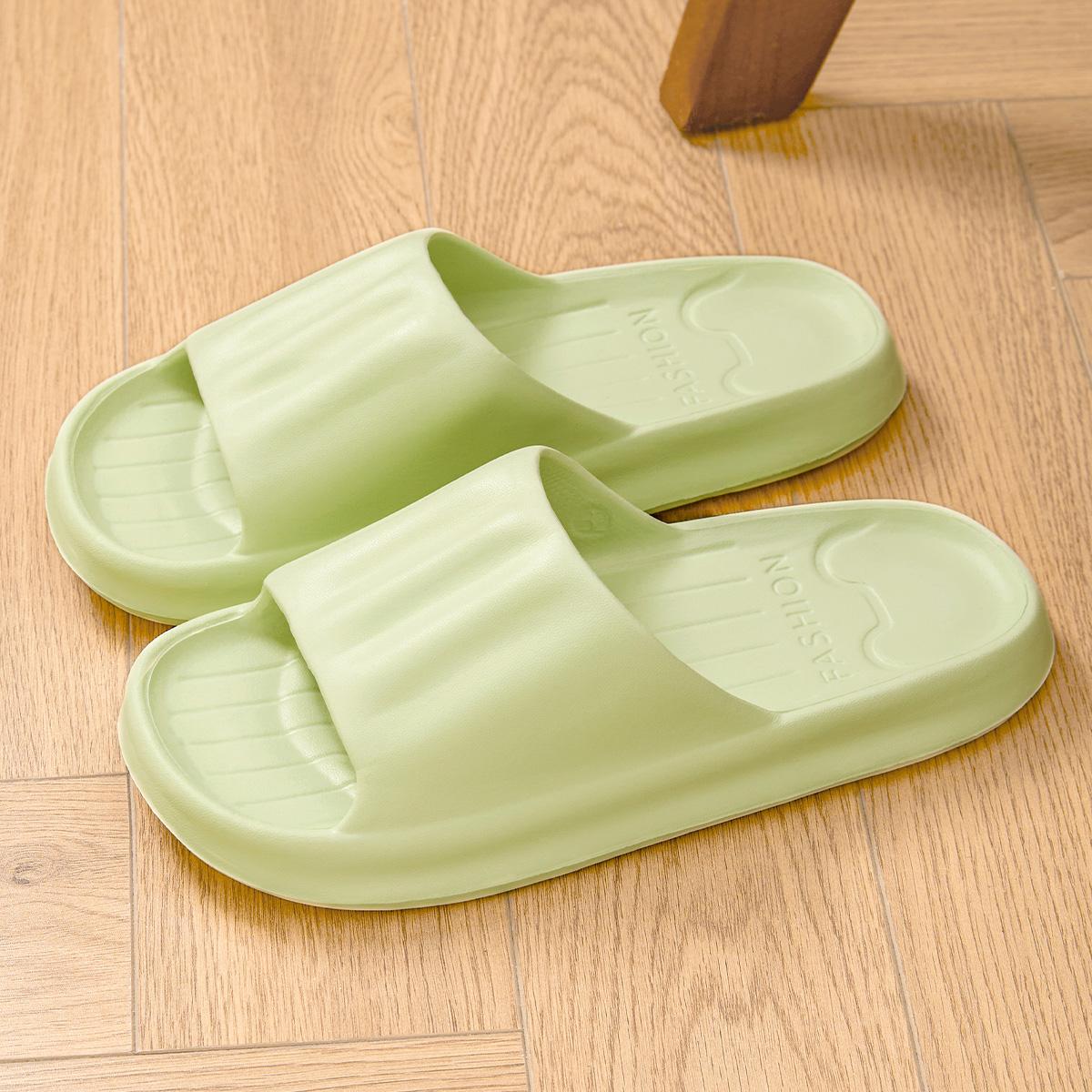 

Летние женские домашние тапочки, плоские пляжные комнатные шлепанцы, мягкие удобные нескользящие тапочки, дышащие легкие мужские тапочки для ванной 40-41 зелёный