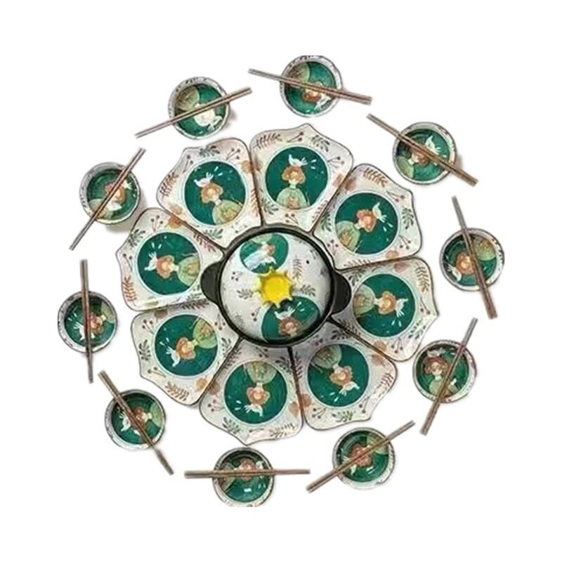 Creative Family Round Dinnerware Set with Casserole