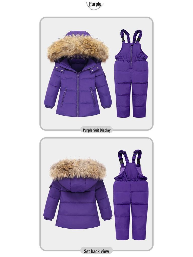 Children's Down Jacket Ski Suit Set for Toddlers Aged 1-6 