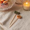 Party Food Decoration Picks 100PCS Disposable Cocktails Tags Halloween Pumpkin Ghost Bat Decor Bamboo Festive Fruit Markers Skewers Sharp