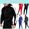 Premium 2-teiliges Herren Trainingsanzug-Set mit Kapuzenjacke mit Reißverschluss und bequemen Jogginghosen