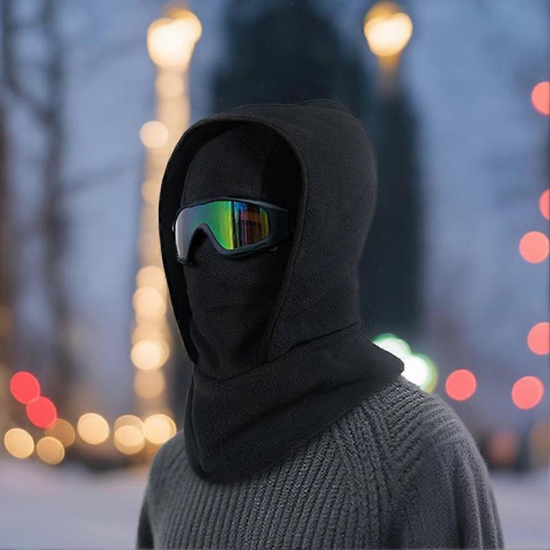 Outdoor Winter Warm Hat Neckband Integrated Cycling Mask Sports Ski Head Cover Neck Windproof Cold One-Piece Pullover Hat