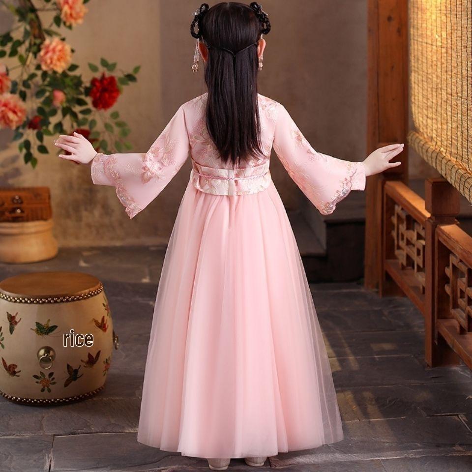 Spring Arrivals: Girls' Fairy Style Hanfu Dress - Children's Tang Suit & Princess Ruqun