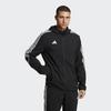 Adidas Striped Print Breathable Hooded Jacket Men Outerwear Black HZ9066