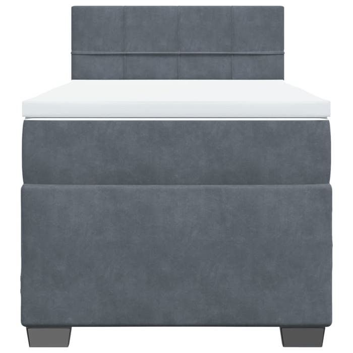 Maison Exclusive - Sommier à lattes de lit et matelas Gris foncé 80x200 cm Velours