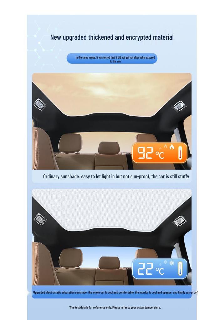 Silicone Suction Sunroof Sunshade for Feifan R7/F7 (No Radar) & ER6/MARVELR - Electrostatic Sun Protection
