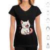 Aaahhhhh Gähnende Katze T-Shirt 6XL Baumwolle Cooles T-Shirt Niedliche Katzenillustration Cartoon-Katzen-Design Miauzende Katze Kunst Verspielte Katze