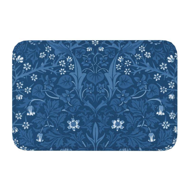 Custom William Morris Compton Floral Art Nouveau Pattern Doormat Bath Door Floor Mat Textile Pattern Toilet Rug Carpet Footpad