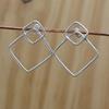 925 Sterling Silver Square Earrings, Handmade Simple Studs Earrings, Gift For Her