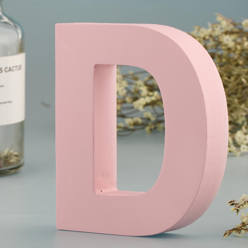 Dřevěné Růžové 26 Písmen Abecedy Svítící Písmena Nástěnná Dveřní Závěsná Cedule A-Z pro Dětský Pokoj Pokojíček Dekorace