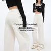 HSTYLE Women's High-Waisted Fleece Wide-Leg Casual Pants