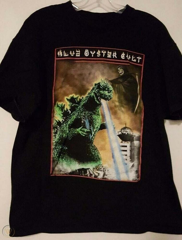 Blue Oyster Cult Godzilla Reaper Reprint Black Unisex TShirt S2XL 2G043 Unisex T-Shirt XXL