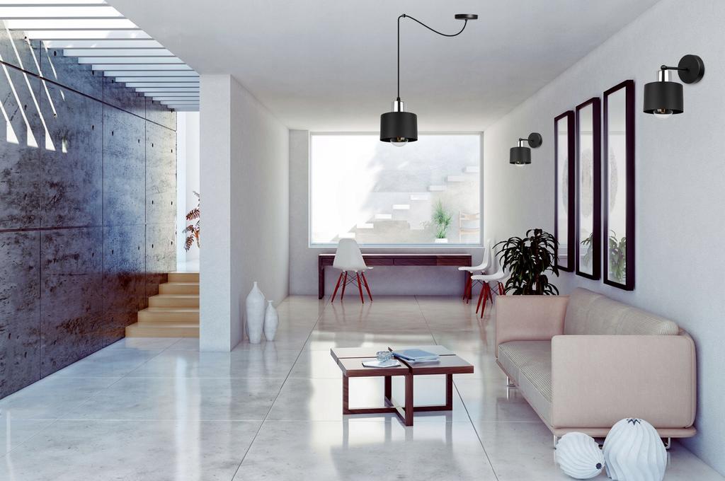 MODERN CEILING HANGING LAMP BLACK LED LAMP