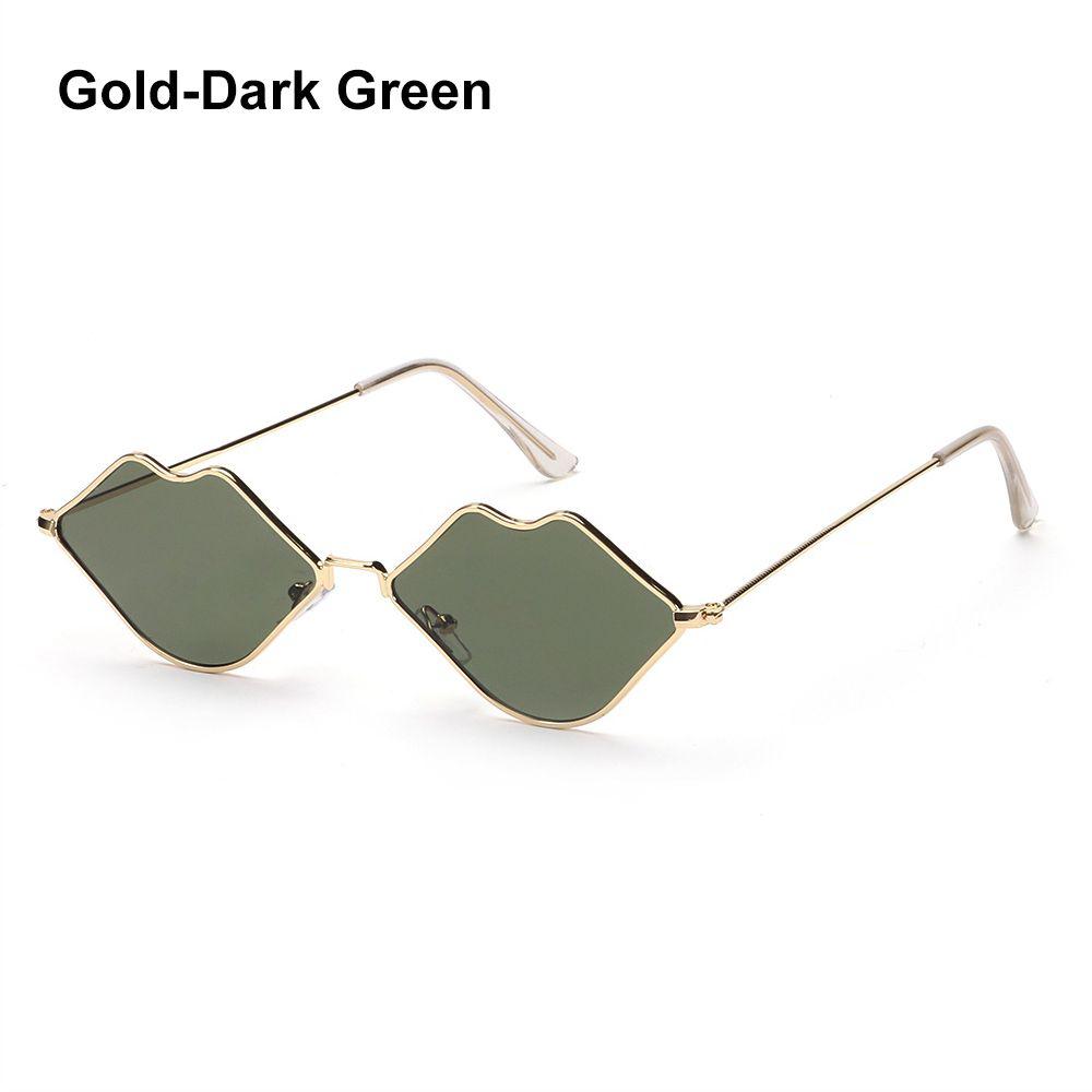 

Retro Metal Ocean Lens Small Frame Women S Sunglasses Sunglasses Lips Shape Sunglasses WHITE